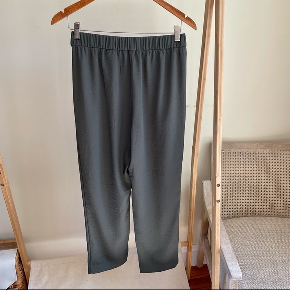 H&M Conscious Flowy Elastic Waist Pants in Gray/Green - 4 - Picture 3 of 3